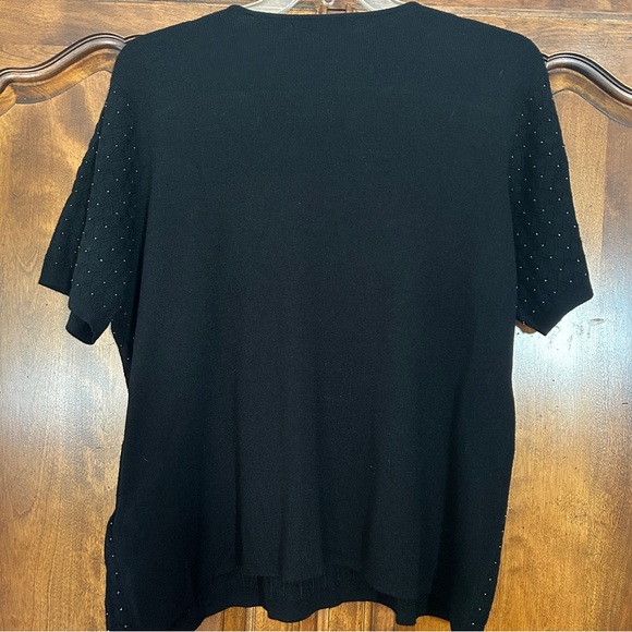 Jones New York Black Beaded Knit Sweater Vintage Pullover Plus size 3X - Picture 9 of 14